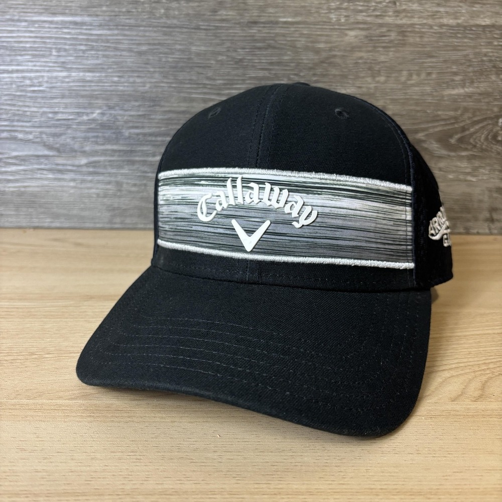 Callaway Hat Cap Snap Back Black Gray Mesh Trucker Golf Arrowhead Golf Course